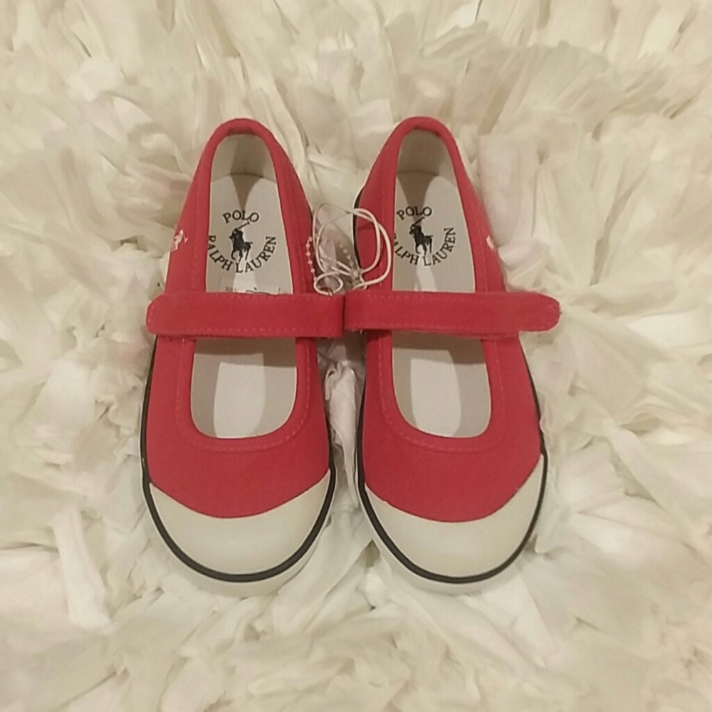 ๐HP๐ Polo Ralph Lauren Pink Mary Janes Sneakers 9 ๐HP๐ - Picture 3 of 15